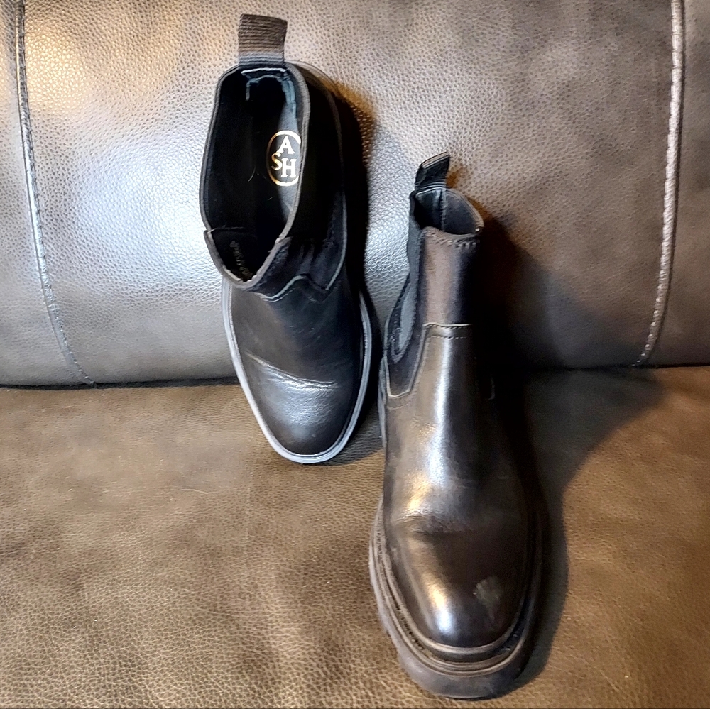 ASH Women's Black Leather Moto Boots